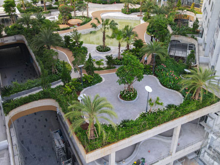 Mặt tiền Green Skyline nhìn từ Phạm Văn Đồng