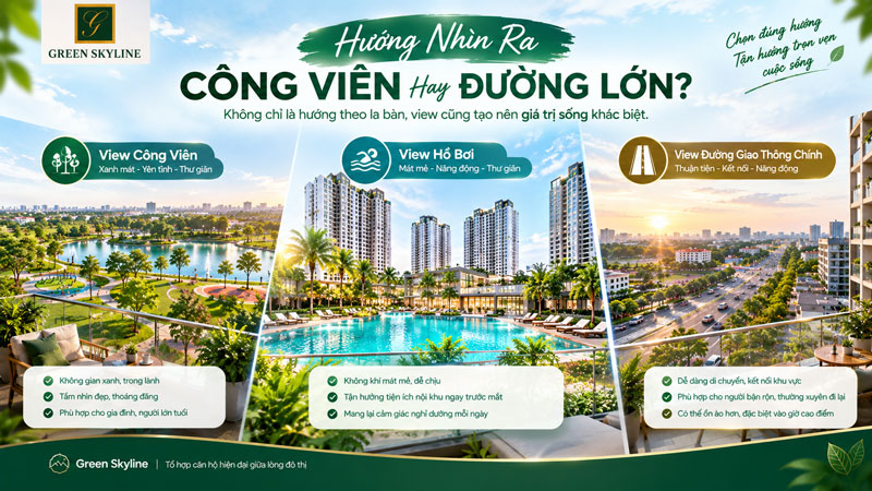 Hướng Nhìn Ra Công Viên Hay Đường Lớn?
