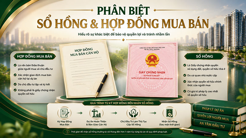 Phân Biệt Sổ Hồng Và Hợp Đồng Mua Bán
