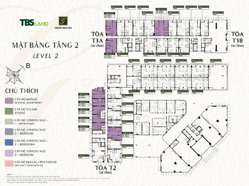 Mặt bằng tầng điển hình Green Skyline tòa 2